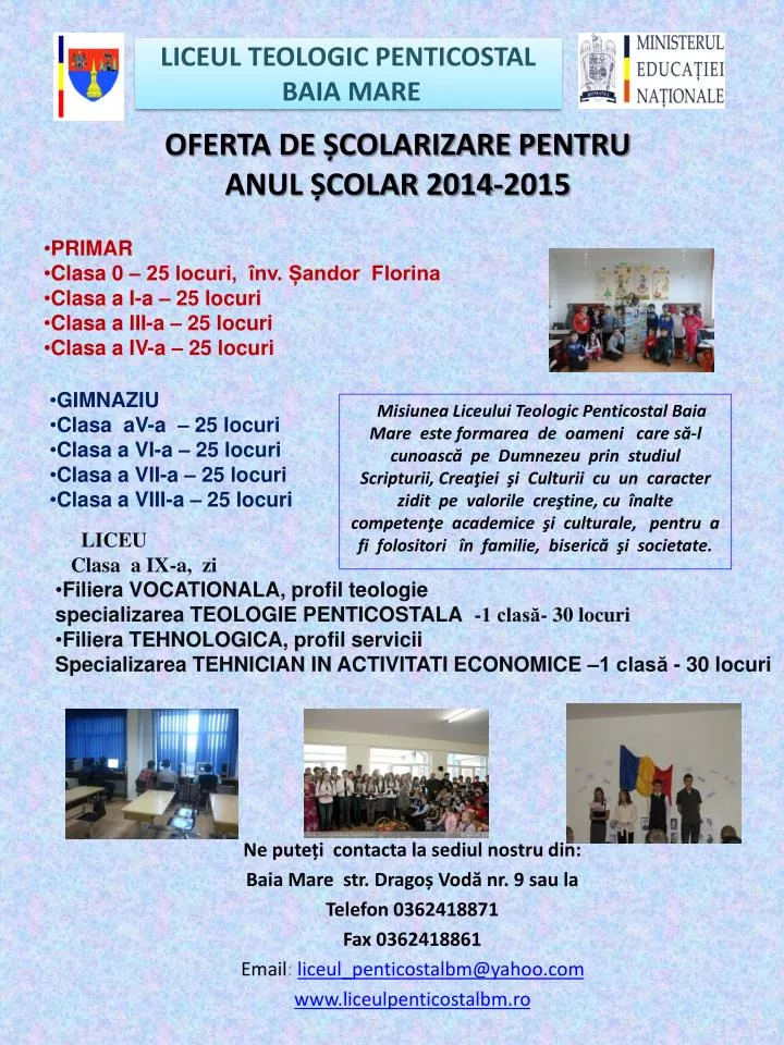Ppt Liceul Teologic Penticostal Baia Mare Powerpoint