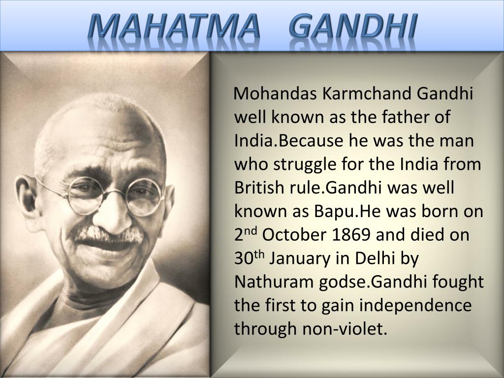 biography of mahatma gandhi ppt