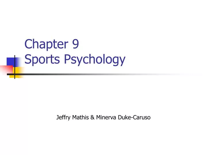 chapter 9 sports psychology n.
