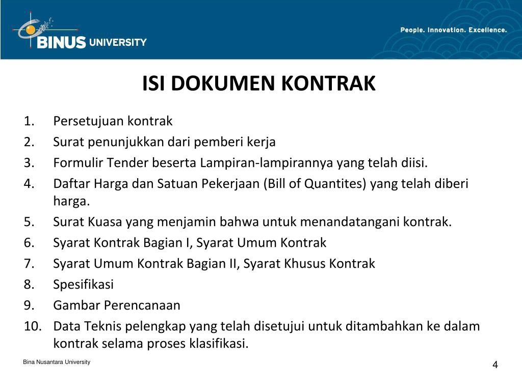 PPT - DOKUMEN KONTRAK Pertemuan 9 PowerPoint Presentation, free