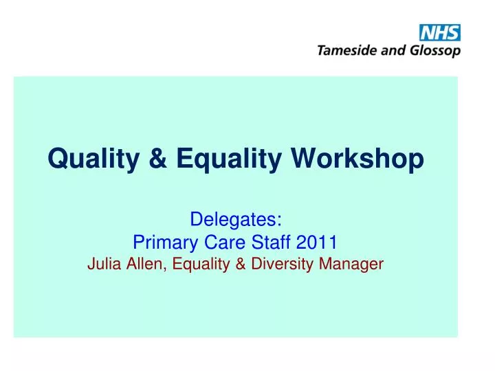 Equalities diversity manager job