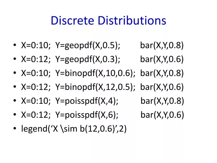 discrete distributions n.