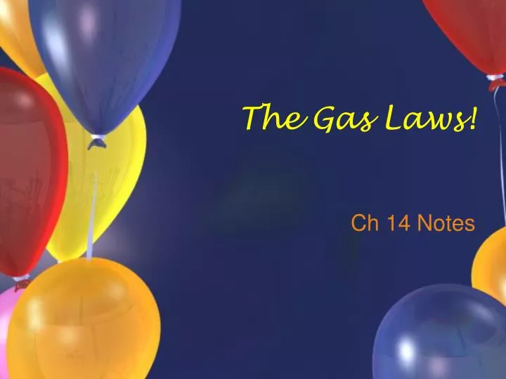 the gas laws n.