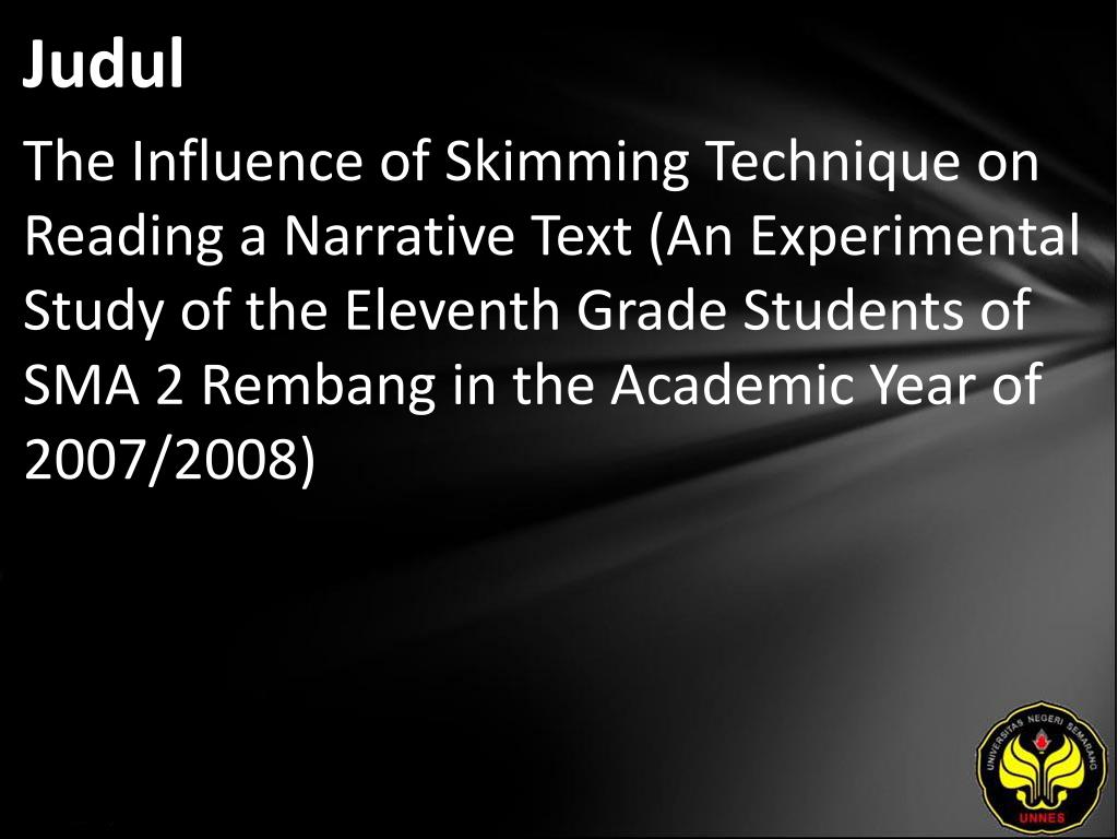 PPT - Impact of Skimming Technique on Reading Narratives: 11th Grade ...
