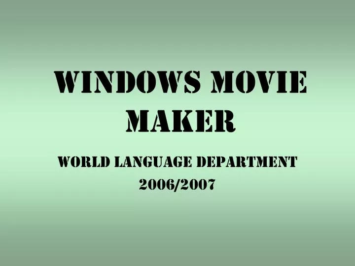 windows movie maker presentation