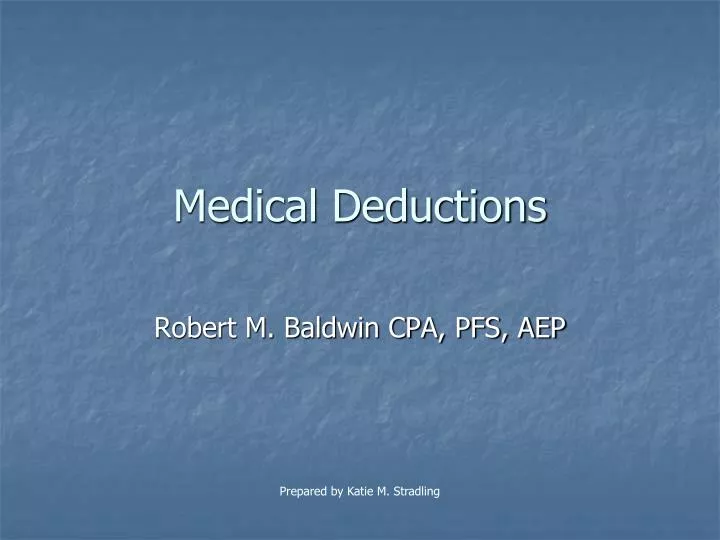 PPT Medical Deductions PowerPoint Presentation, free download ID
