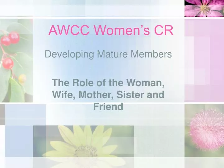 PPT AWCC Women’s CR PowerPoint Presentation, free download ID3825738