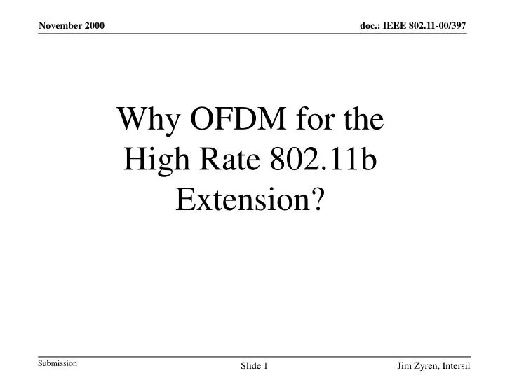 why ofdm for the high rate 802 11b extension n.