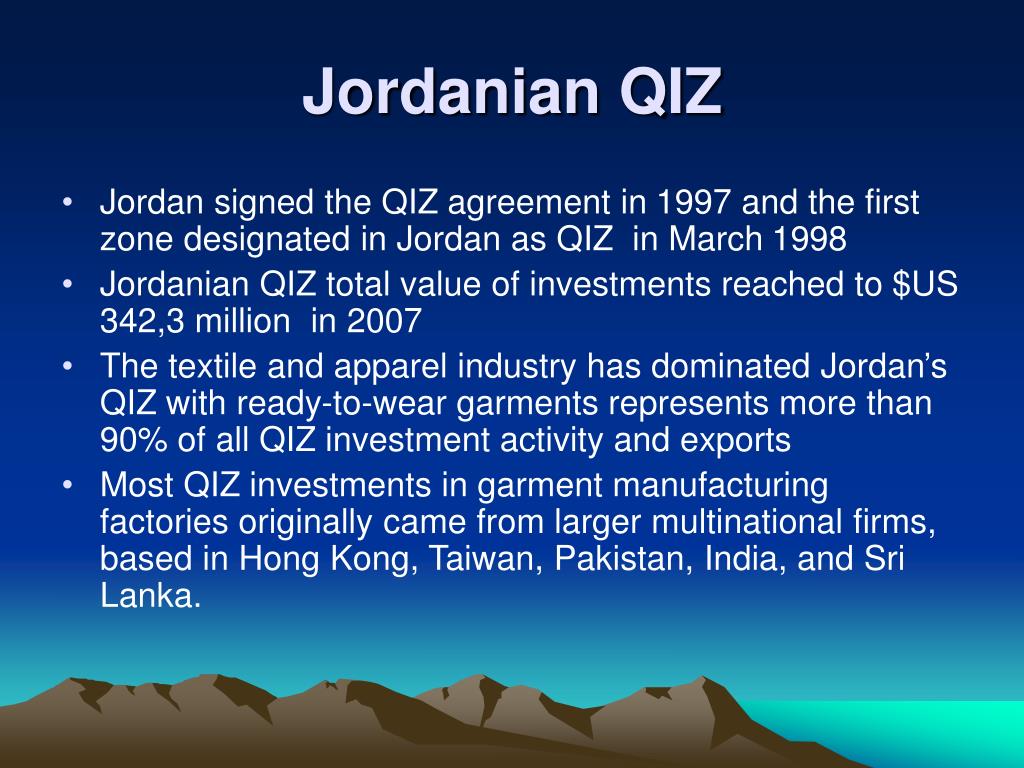 PPT - Impact of Qualifying Industrial Zones on Jordan PowerPoint  Presentation - ID:3825861