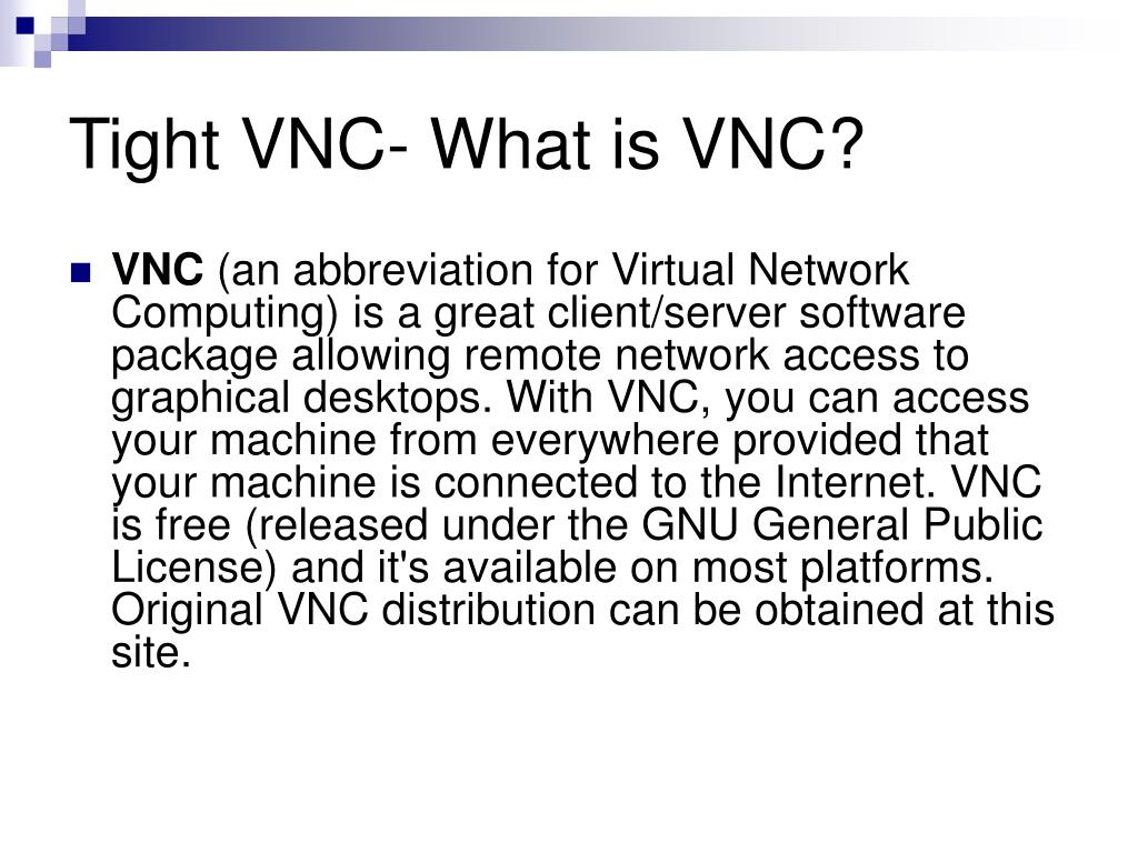 tight vnc how view server