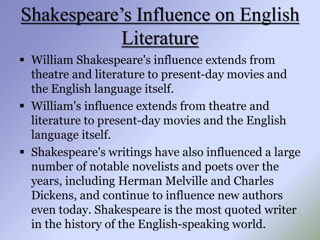 william shakespeare impact on literature