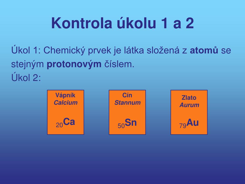 PPT - Chemické prvky, jejich názvy a značky PowerPoint Presentation -  ID:3827019