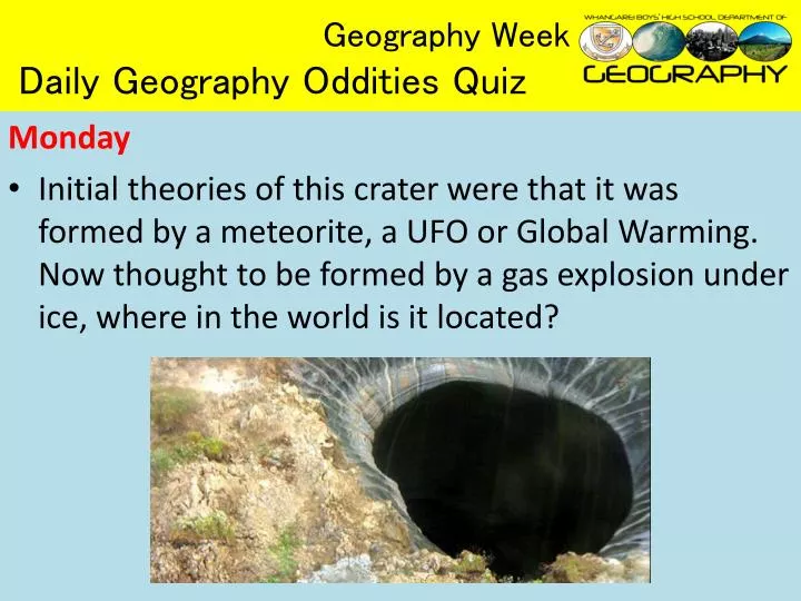 PPT  Geography Week Daily Geography Oddities Quiz PowerPoint