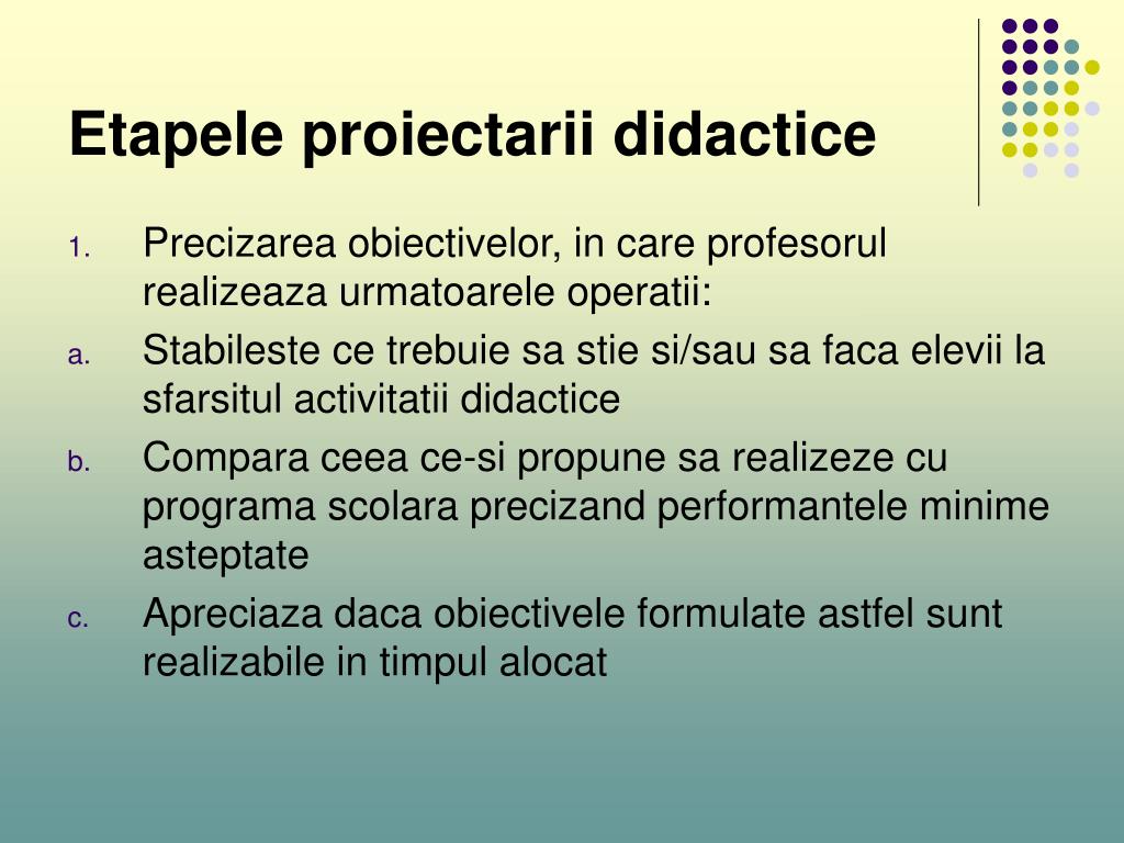 Ppt Proiectarea Activitatii Didactice Powerpoint Presentation