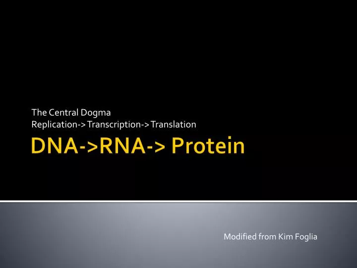 PPT - DNA->RNA-> Protein PowerPoint Presentation, free download - ID ...