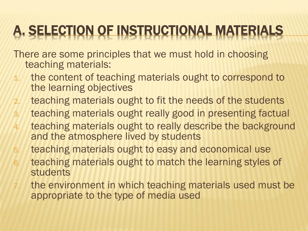 development and evaluation of instructional materials thesis