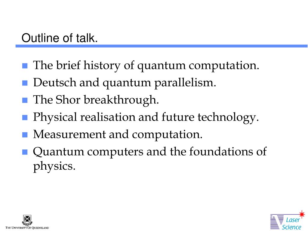 PPT - The brief history of quantum computation PowerPoint ...