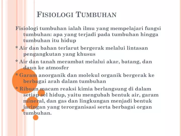 Proses Fisiologi Tumbuhan