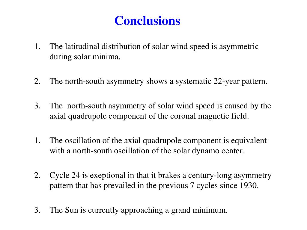 PPT - North-South Asymmetry in the Solar Wind During Recent and Past ...