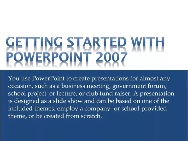 getting started with powerpoint 2007 n.