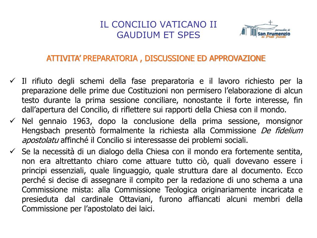 PPT - IL CONCILIO VATICANO II GAUDIUM ET SPES PowerPoint Presentation, free  download - ID:3830981