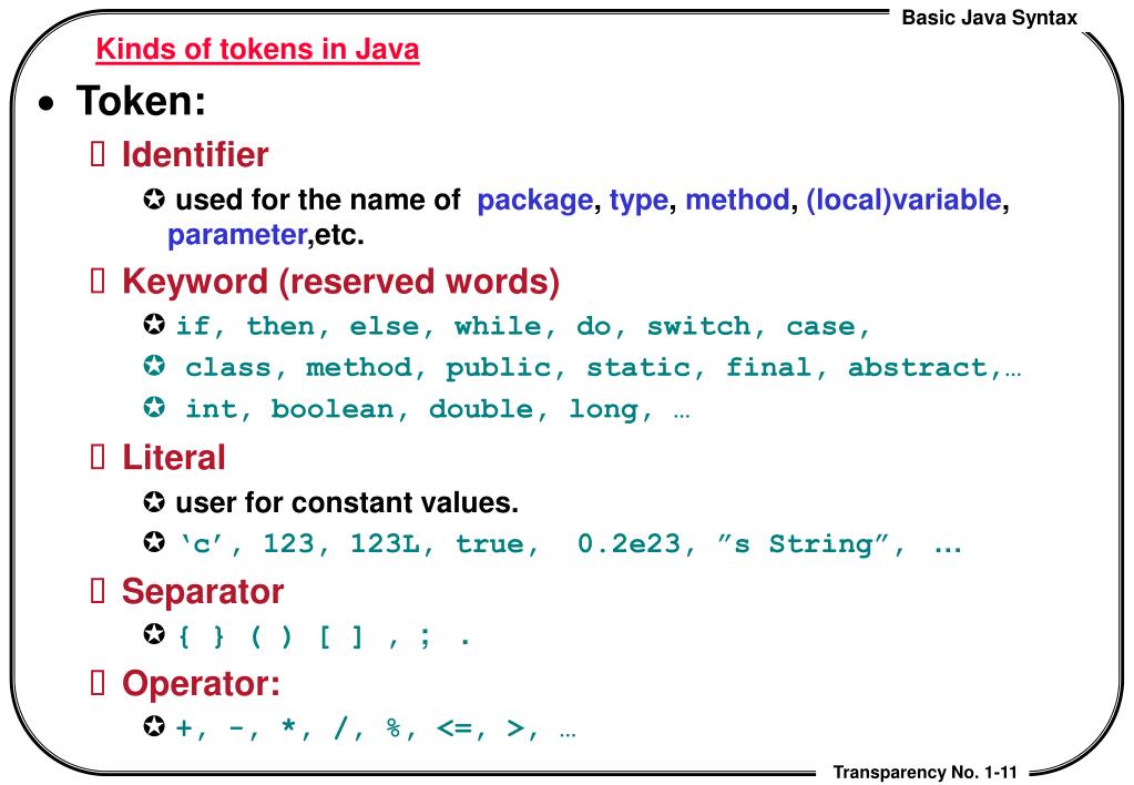 Ppt lecture 2 basic java syntax powerpoint presentation free