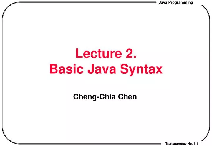 lecture 2 basic java syntax n.