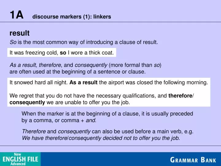 PPT - 1A discourse markers (1): linkers PowerPoint Presentation, free  download - ID:3833342