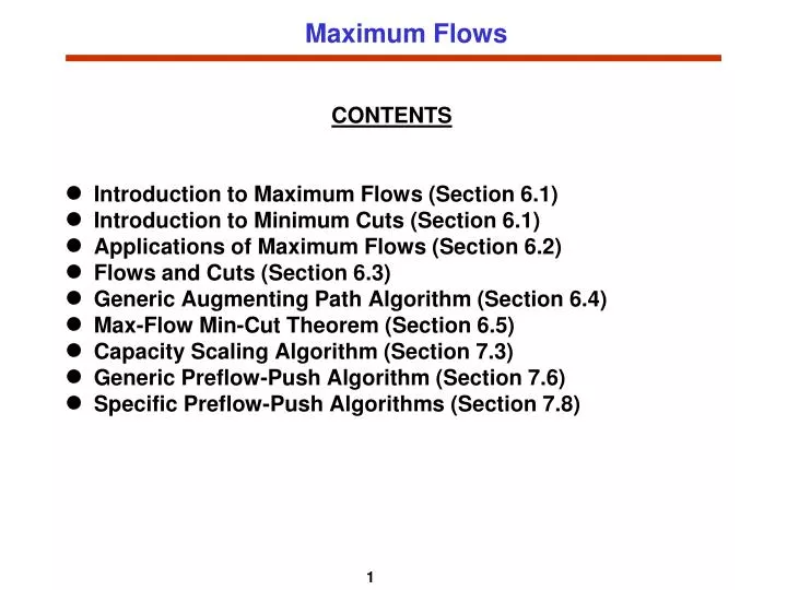 maximum flows n.