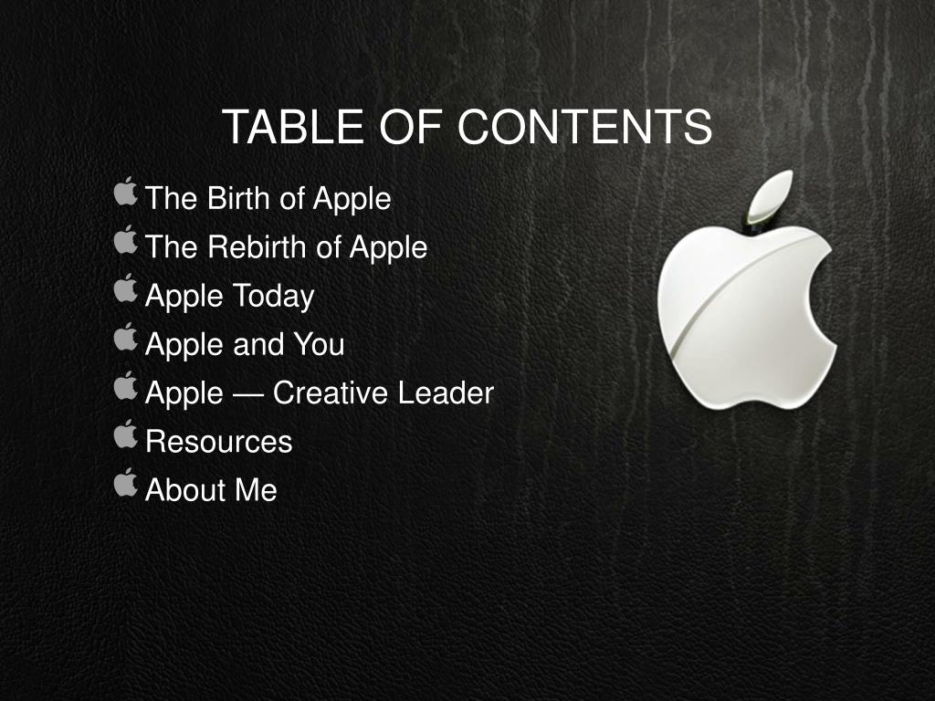 history of apple presentation