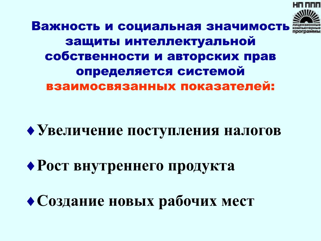 Что означает интеллектуальный. Социальная значимость защиты прав. Проблемно-ориентированные ППП.