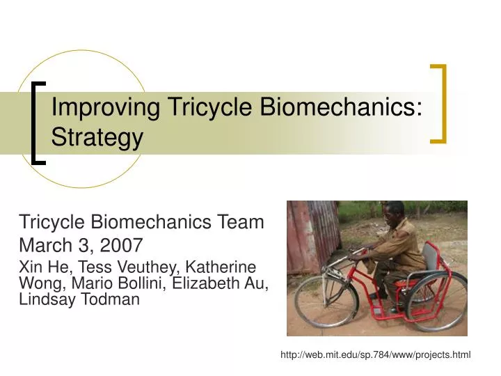 improving tricycle biomechanics strategy n.