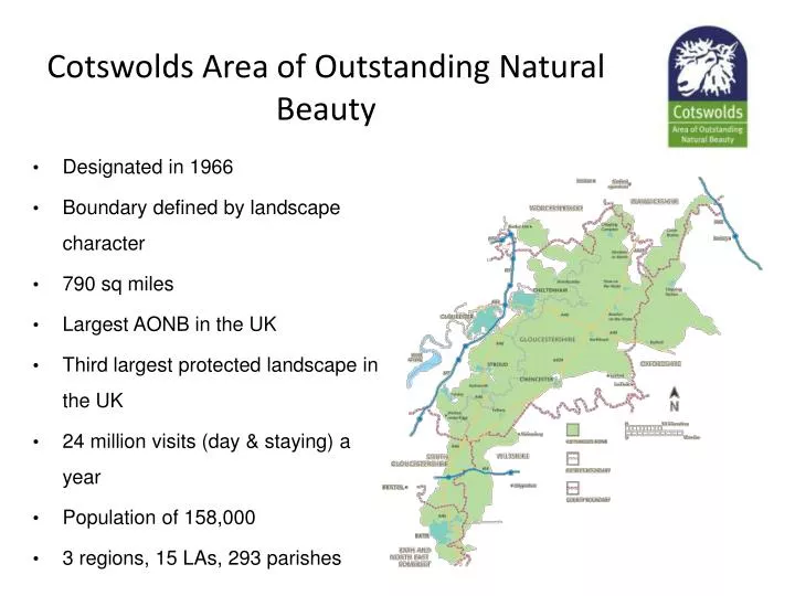 Cotswold Area Of Outstanding Natural Beauty Map Ppt - Cotswolds Area Of Outstanding Natural Beauty Powerpoint Presentation  - Id:3837867