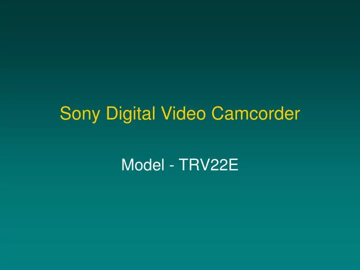 sony digital video camcorder n.