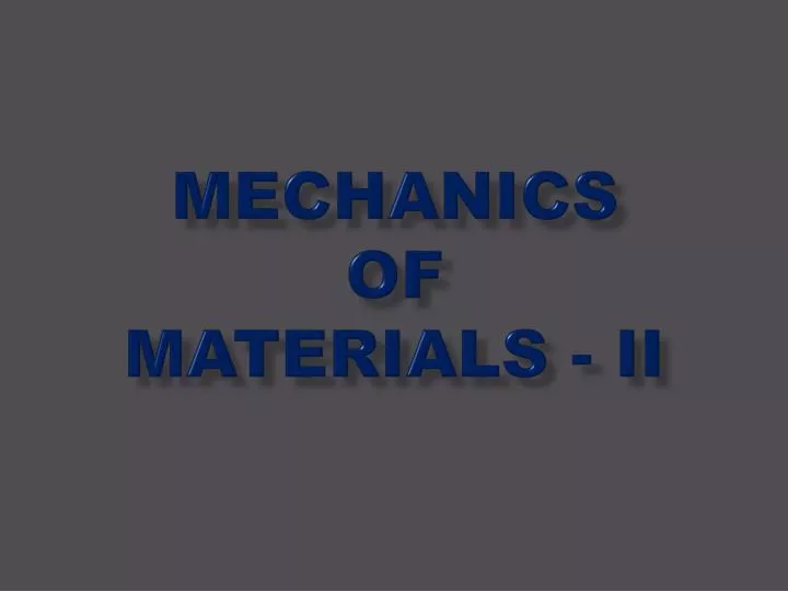 mechanics of materials ii n.