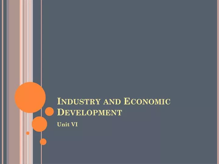 industry and economic development n.