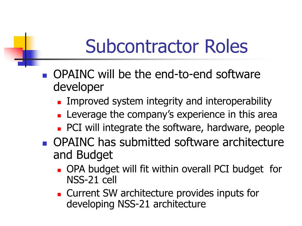 Subcontractor Roles PPT - IPR #2 NATO Sea-Strike 21, Team 2 Paid Proposal - Phase 0 ...
