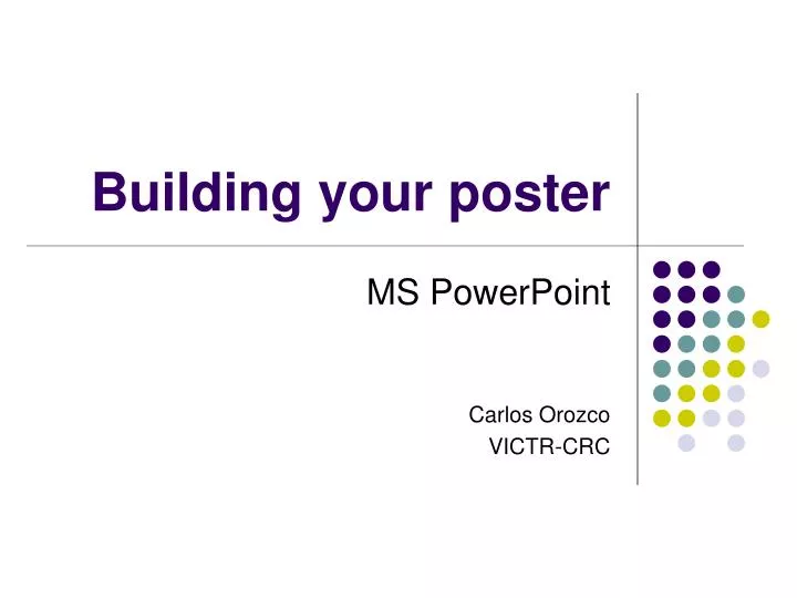 building your poster n.