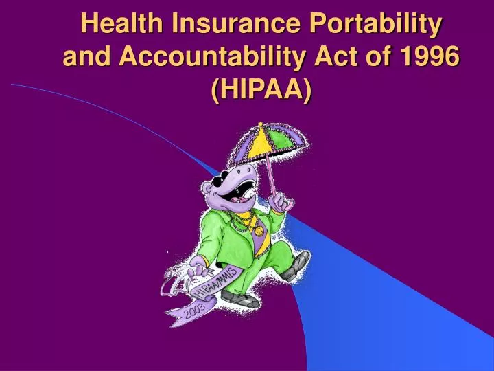 health insurance portability and accountability act of 1996 hipaa n.