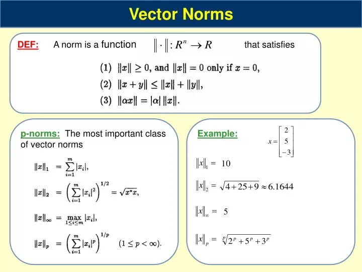PPT - Vector Norms PowerPoint Presentation, free download - ID:3840354