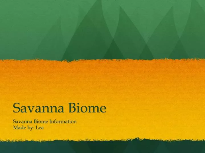 savanna biome n.