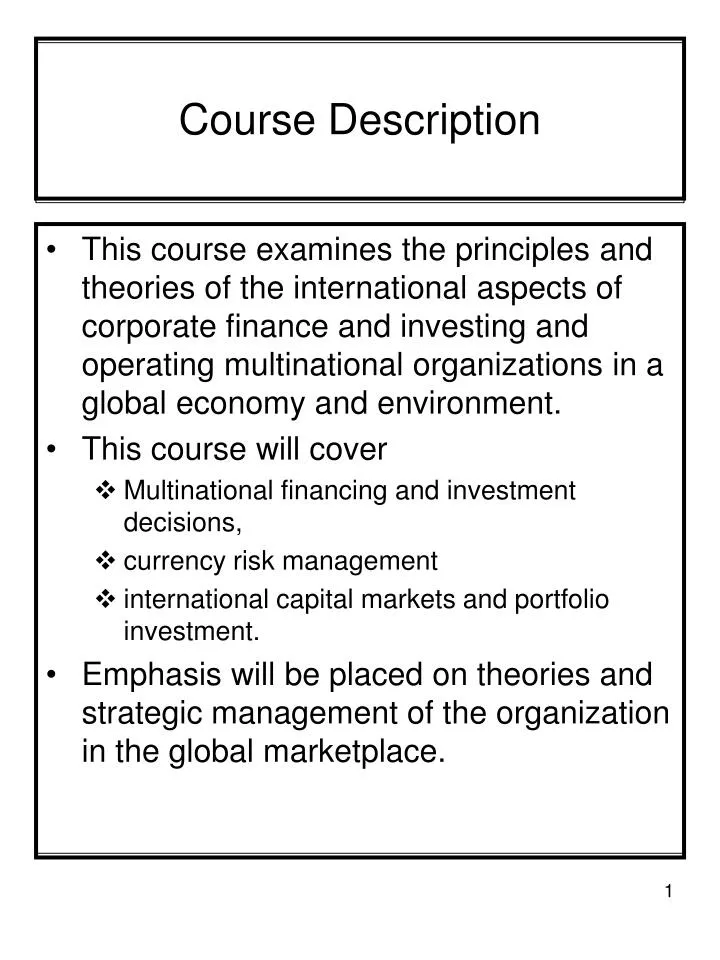 Course Description Template