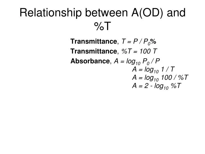 Ppt Relationship Between A Od And T Powerpoint Presentation Free Download Id 3842015
