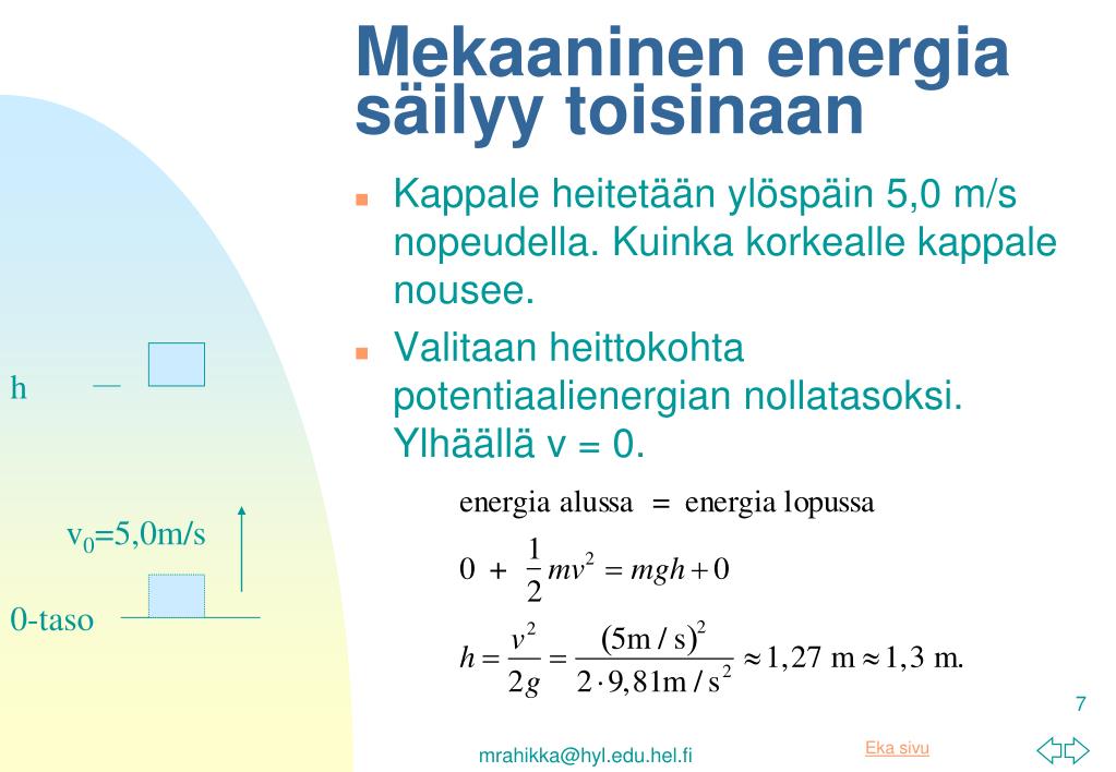 PPT - Mekaaninen energia PowerPoint Presentation, free download - ID:3842341