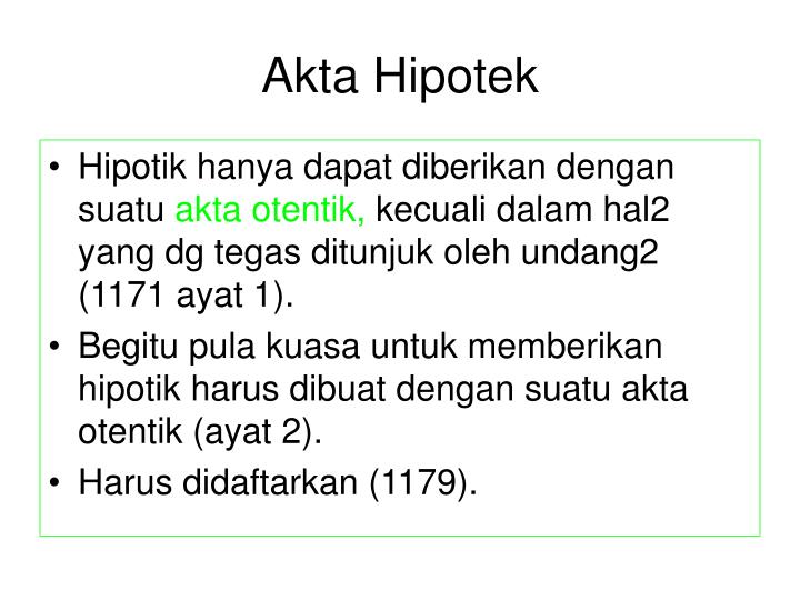 ppt budiman setyo haryanto s h m h powerpoint presentation hipotek