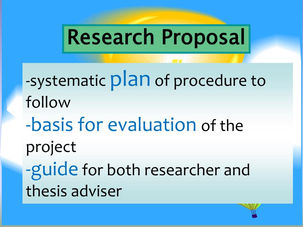 the three sections of a preliminary research proposal are