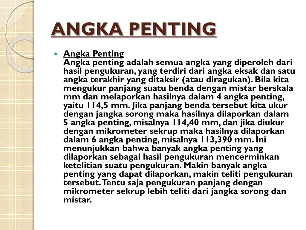 PPT - Pengukuran Dan Angka Penting PowerPoint Presentation, Free ...