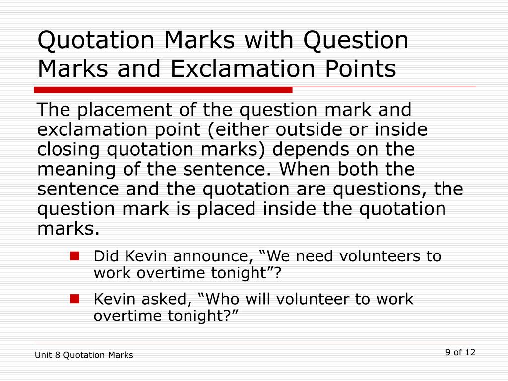 Quotation Marks With Question Marks