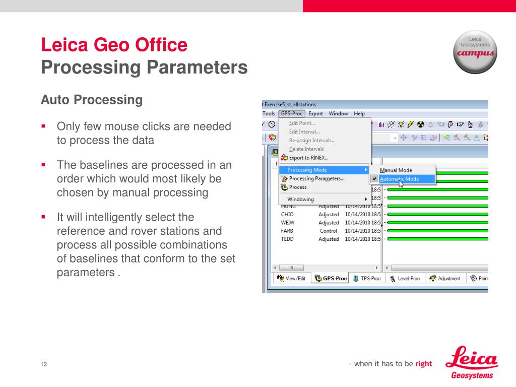 process static gps data with leica geo office