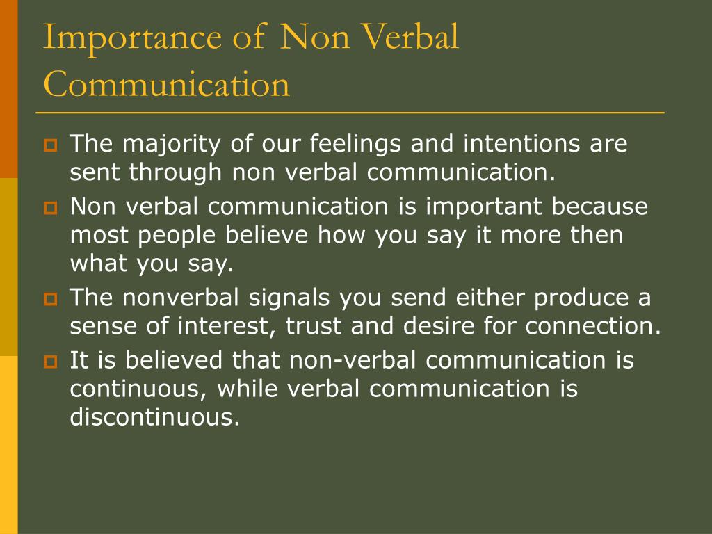 importance of non verbal communication in presentation
